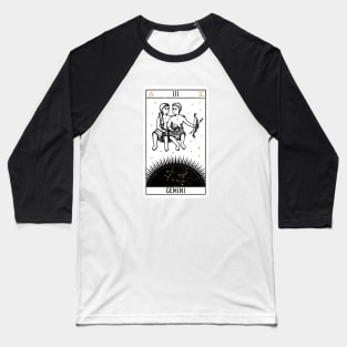 Gemini Distressed Goth Tarot Zodiac Sign Baseball T-Shirt